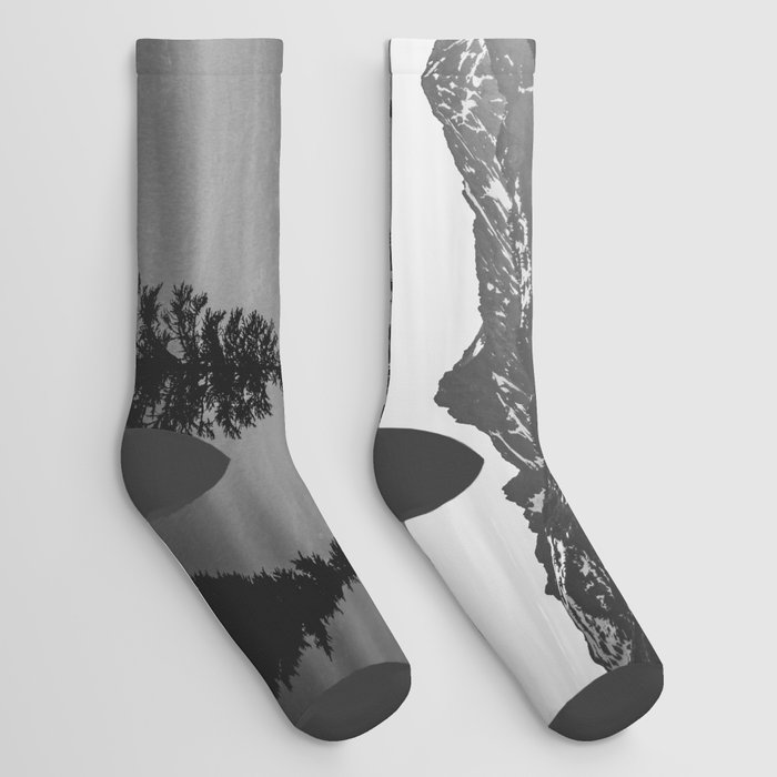 Morning in the Mountains Black and White Socks