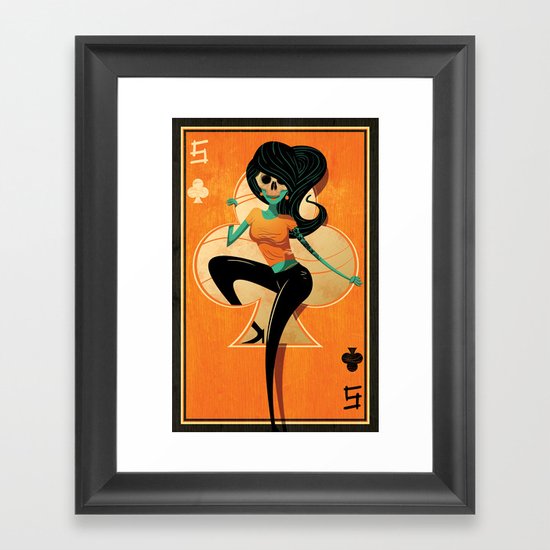 5 of Clubs Framed Art Print