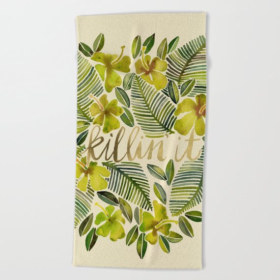 Killin' It – Tropical Yellow Beach Towel