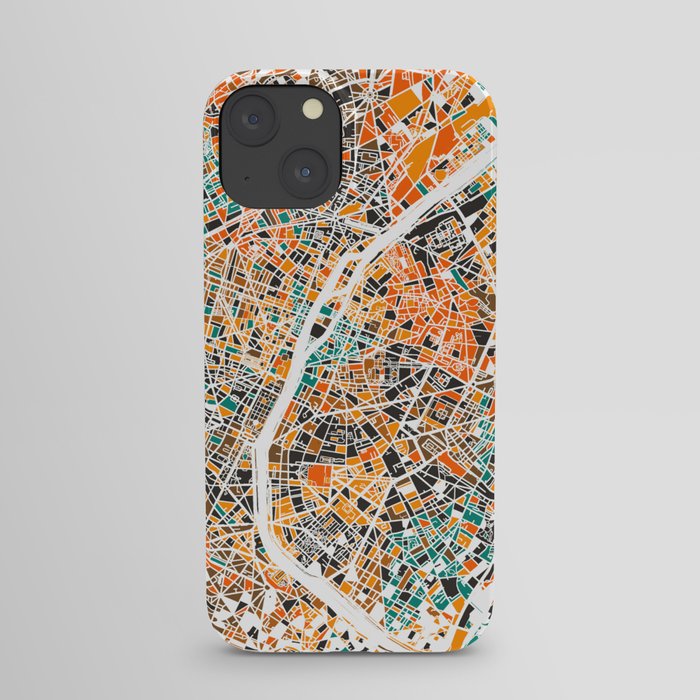 Paris mosaic map #3 iPhone Case