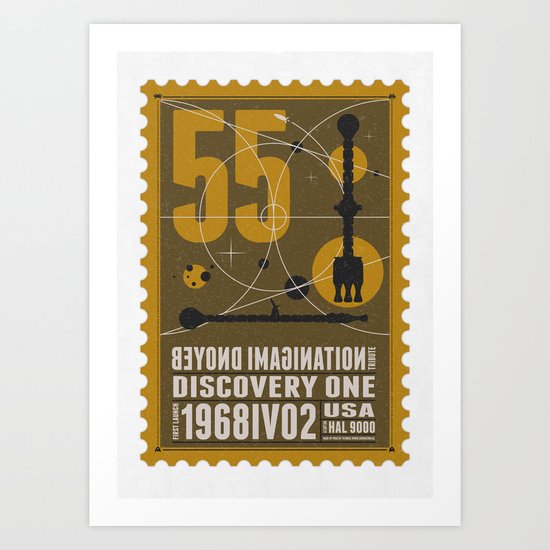 Beyond imagination: Discovery One postage stamp Art Print