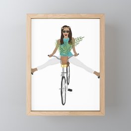 Happy biking Framed Mini Art Print