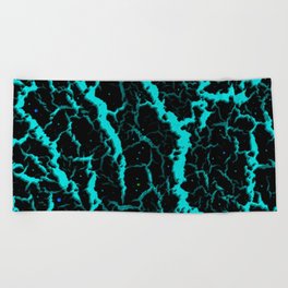 Cracked Space Lava - Cyan Beach Towel