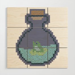 Frog in a Bottle Wood Wall Art