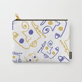 blue and gold picasso face Carry-All Pouch