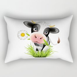Cute Holstein cow in grass Rectangular Pillow
