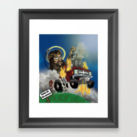 Hot-roddin' Jesus Framed Art Print