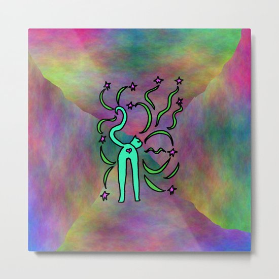 Cat's Heart Butt Metal Print