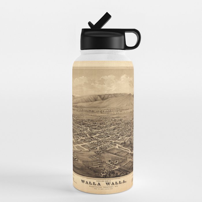 Map Of Walla Walla 1876 Water Bottle