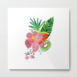 hibiscus and fruits Metal Print