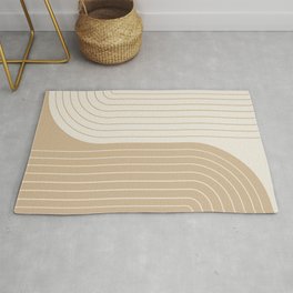 Two Tone Line Curvature LXV Area & Throw Rug