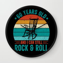 60th Birthday Gag Rock & Roll 60 Years Old Funny Wall Clock