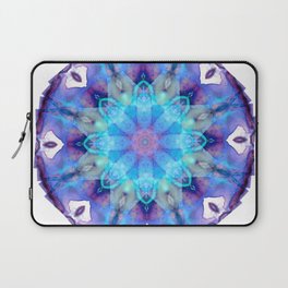 Infinite Wisdom - Colorful Blue Mandala Art Laptop Sleeve