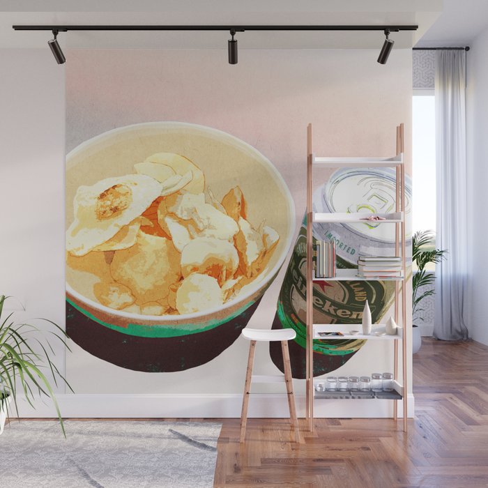 Potato chips and Heineken Wall Mural