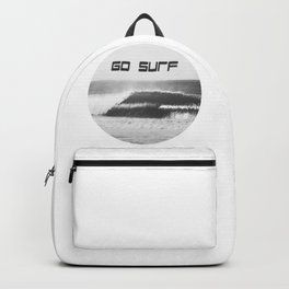 Black and White Wave Backpack | Go Surf, Nature, Summer, Surfing, Hawaii, Beach, Surf, Landcape, Black and White, Water 