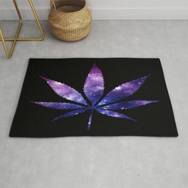 Weed : High Times purple blue Galaxy Area & Throw Rug