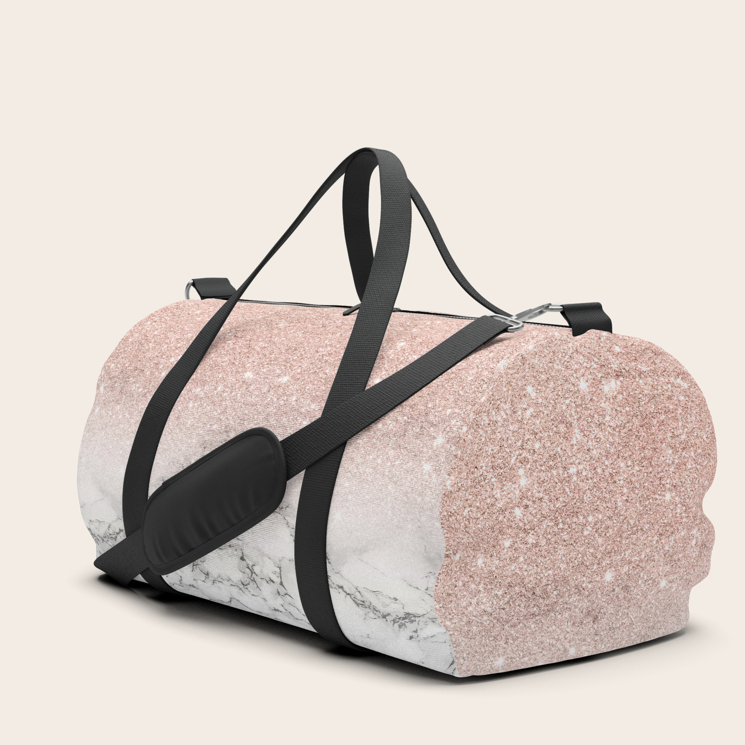 pink glitter duffle bag