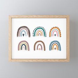 Scandinavian minimalist rainbows Framed Mini Art Print