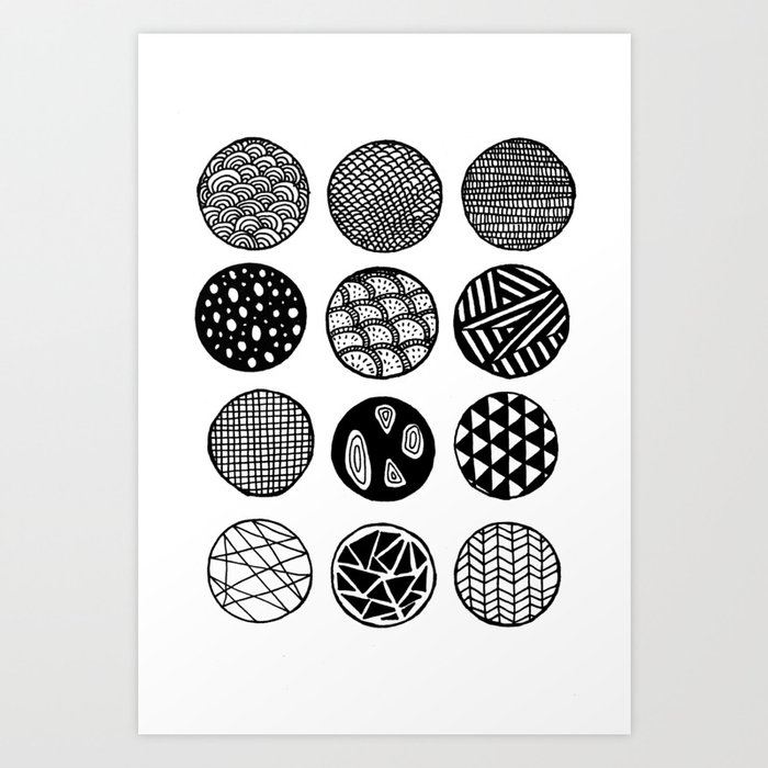 Simple Circle Patterns Collection Art Print by carissatanton