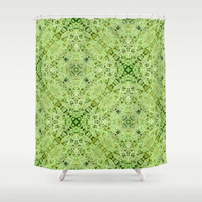 Green Mandala Shower Curtain