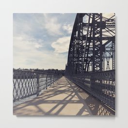 shadow stripes Metal Print | Sky, Wisconsin, Steel, Photo, Sturgeonbay, Blue, Digital, Color, Bridge, White 