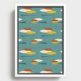 Mid Century Modern Abstract Pattern 4 Framed Canvas