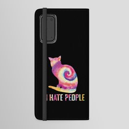 Cat I Hate People tie dye Android Wallet Case