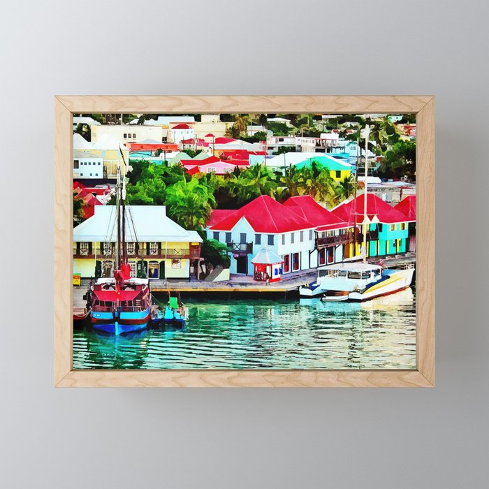 Antigua - St. Johns Harbor Early Morning Framed Mini Art Print
