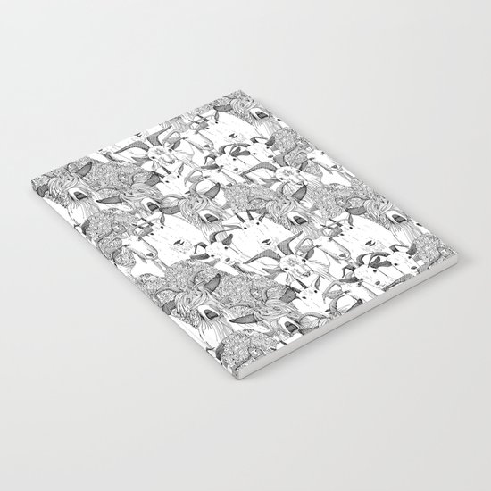 just goats black white Notebook