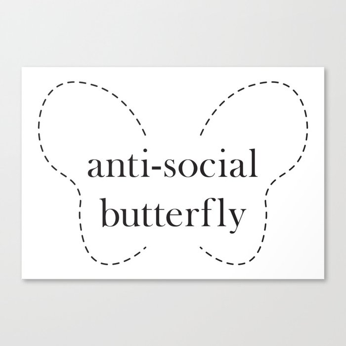 anti-social butterfly Canvas Print