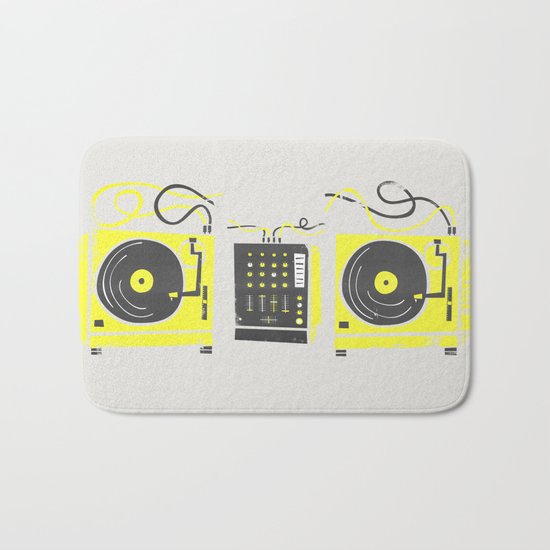 DJ Vinyl Decks And Mixer Bath Mat