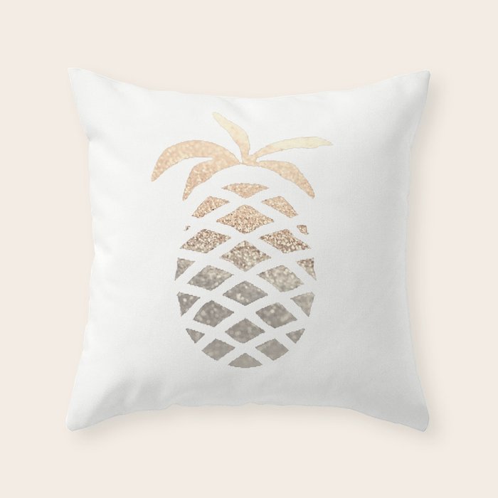 GOLD PINEAPPLE Throw Pillow by Monika Strigel Society6