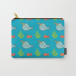 Narwhal Underwater Creatures Pattern | Ocean Theme Carry-All Pouch