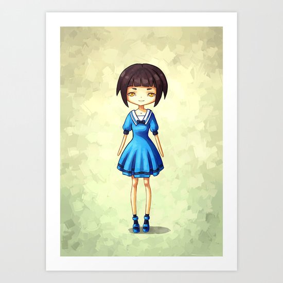 Girl in Blue Art Print