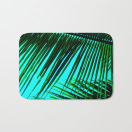 TROPICAL PALM LEAVES Bath Mat | Plants, Summer, Turquoise, Contemporary, Exotic, Trendy, Modern, Bold, Palm Leaves, Photo 