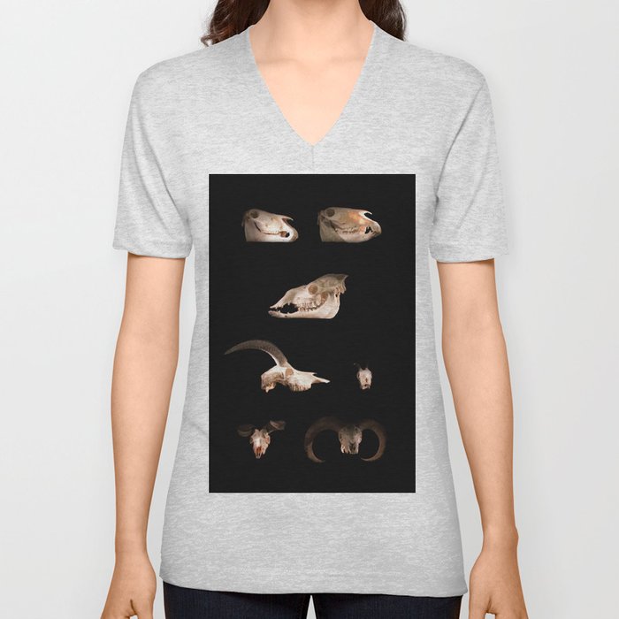 Skull Cabinet V Neck T Shirt