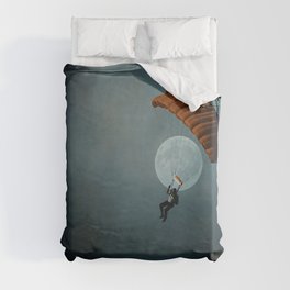 Skydiver's Moon Duvet Cover