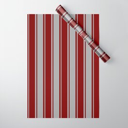 [ Thumbnail: Dark Gray and Maroon Colored Lines/Stripes Pattern Wrapping Paper ]