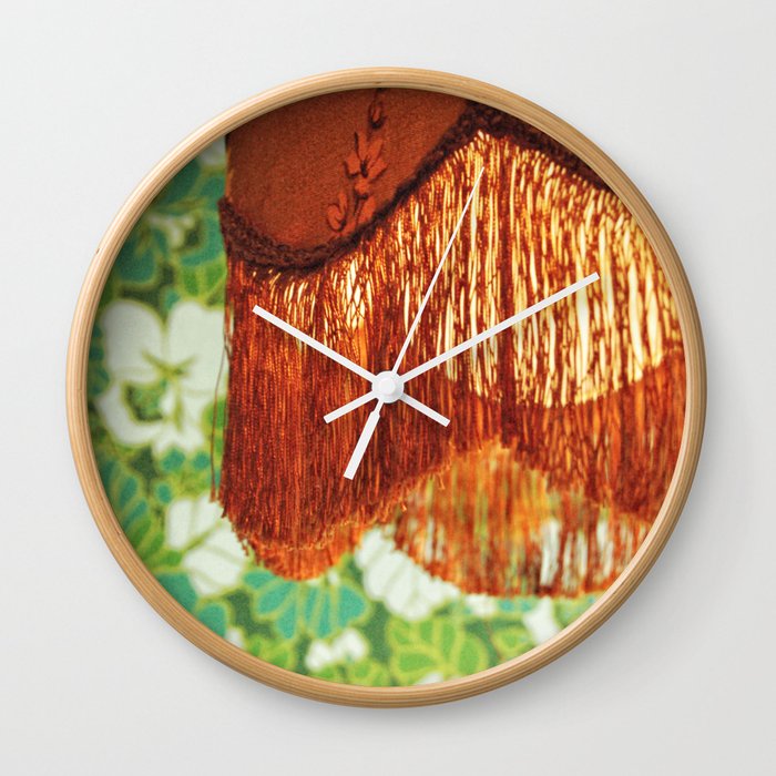 Poetic life: vintage green lampshade Wall Clock