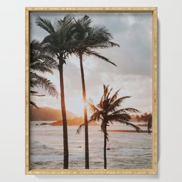 Lovely palmtrees by sunset | Mirissa | Sri Lanka | Photography | Photo Serving Tray