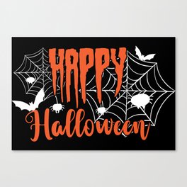 Happy Halloween Spooky Spiderwebs Canvas Print