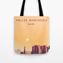 Valles Marineris Mars Sci-fi travel poster. Tote Bag | Sun, Landscape, Sciencefiction, Duststorm, Canyon, Valley, Rocks, Mars, Spacetravel, Sci-Fi 