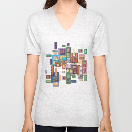 Patchwork Unisex V-Neck