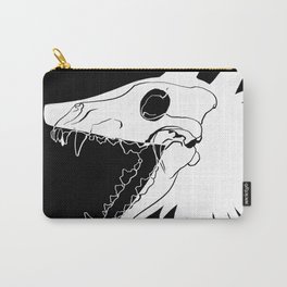 Wolf Skull on Black Carry-All Pouch