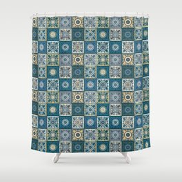 Vintage Tile Majolica Amalfi Coast Shower Curtain