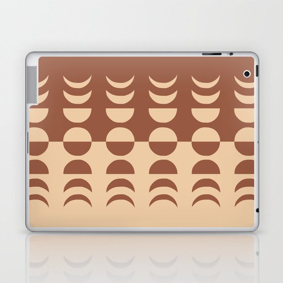 Moon Phases 6 in Shades of Terracotta and Beige Laptop & iPad Skin