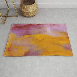 Yellow and Purple Abstract Rug
