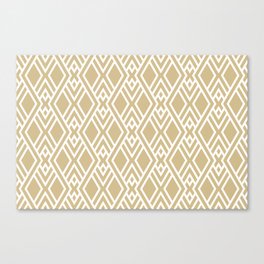 Golden Brown and White Tessellation Line Pattern 39 Pairs Dulux 2022 Popular Colour Golden Cookie Canvas Print