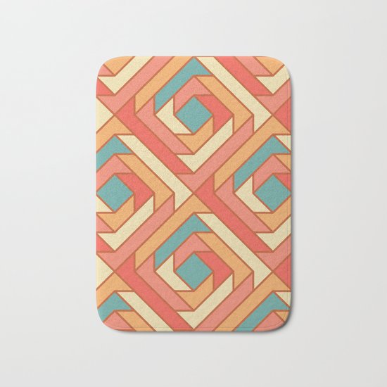 Square Flowers Bath Mat