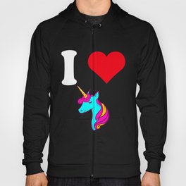 I Love Unicorns Mythical Creature Gift Idea T-Shirt Hoody
